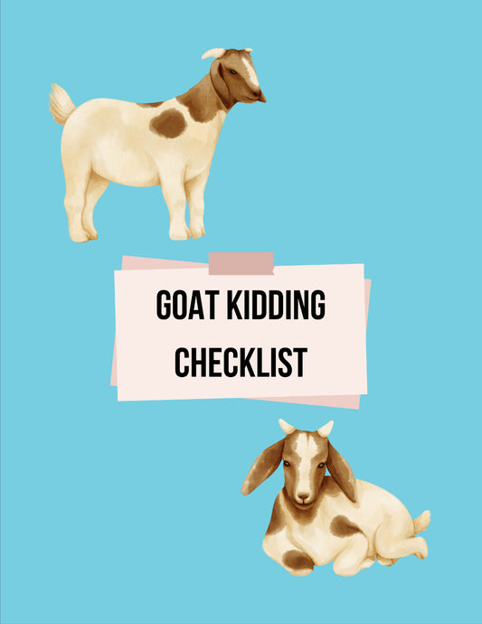 Goat Kidding Checklist - Downloadable